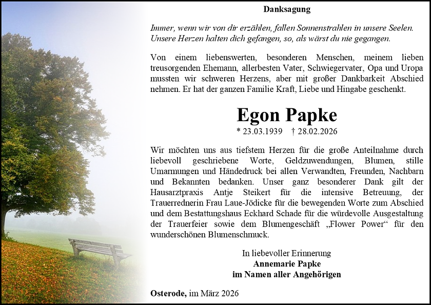 Danksagung (Foto: Schade)