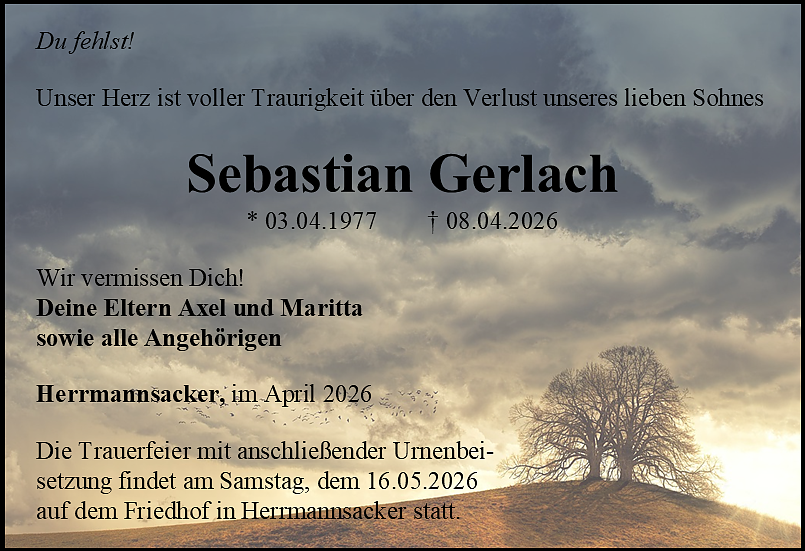 Traueranzeige (Foto: Schade)