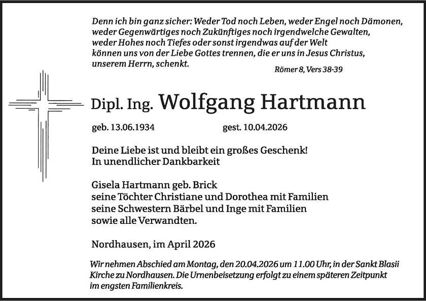 Traueranzeige (Foto: Bestattungen Kramer)