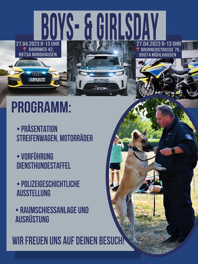 Bild: Das Programm zum "Boys and Girlsday" 2023