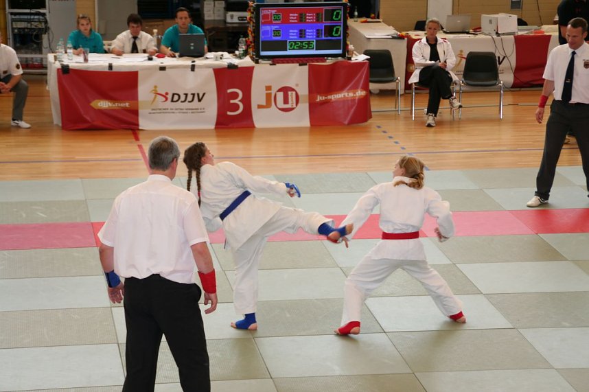  Lena (r, rot) u. Annika (l, blau) k&auml;mpfen im Part-1