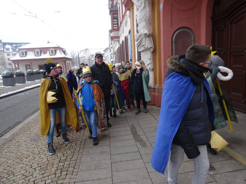 Eichsfelder Sternsinger zum Empfang in der Staatskanzlei