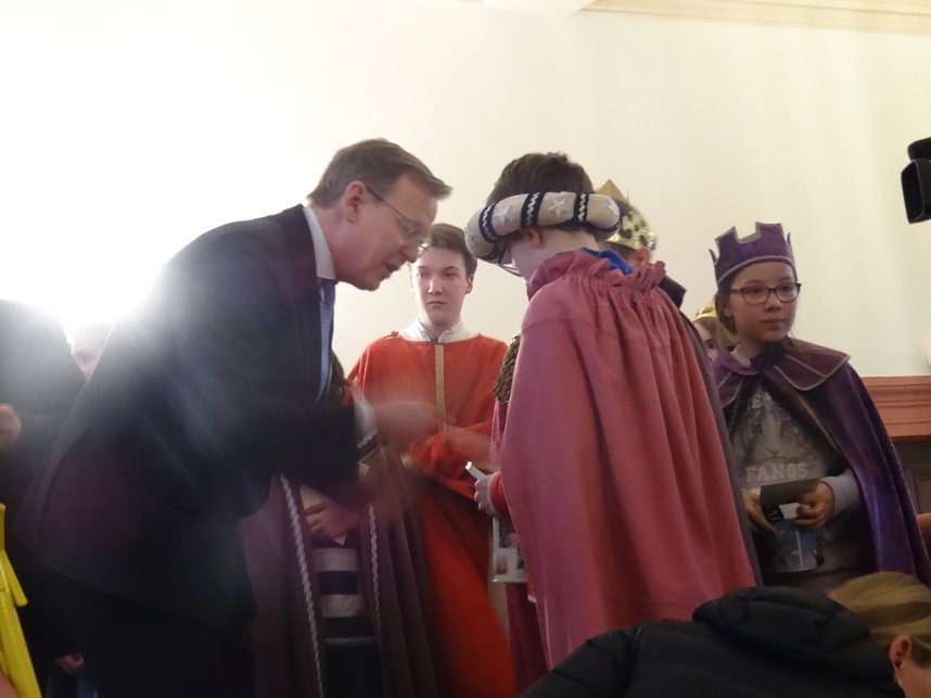 Eichsfelder Sternsinger zum Empfang in der Staatskanzlei