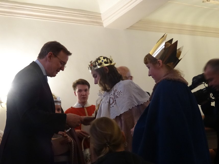 Eichsfelder Sternsinger zum Empfang in der Staatskanzlei