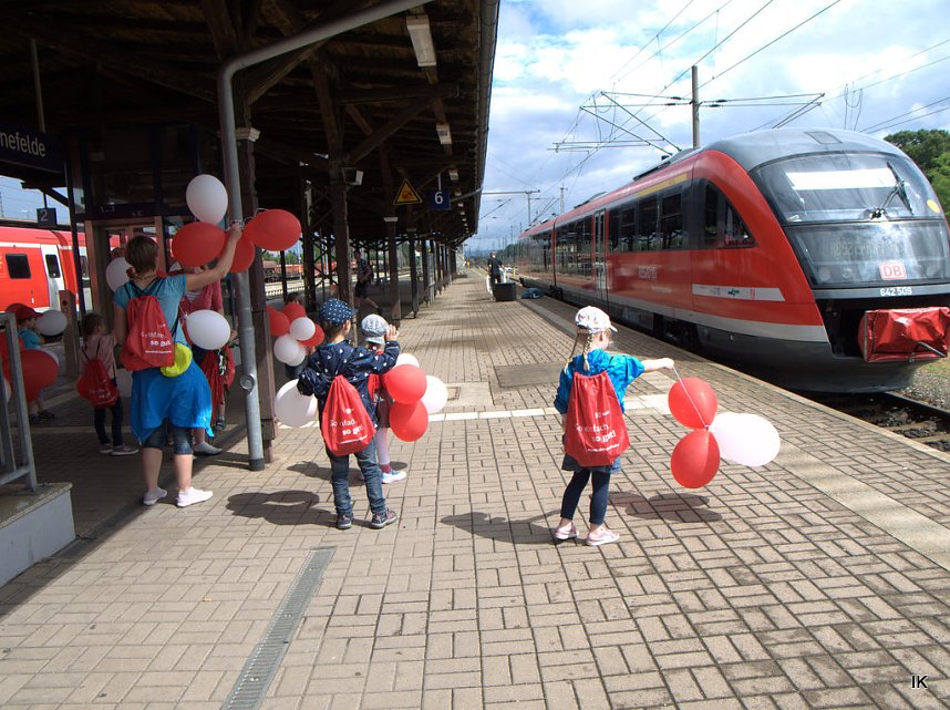 Neuen Zug in Leinefelde begr&uuml;&szlig;t
