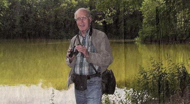 Wilhelm Roth bei einem Forschungstrip an den  Teichen bei Steinsee.
