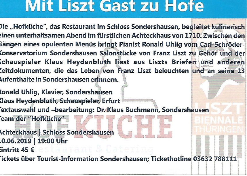 Liszt Biennale Th&uuml;ringen - musikalischer H&ouml;hepunkt in Th&uuml;ringen