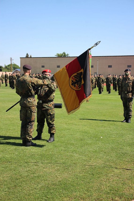 Bei Appell in Sondershausen Kommando &uuml;ber geben