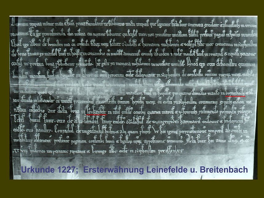 Leinefelde und Breitenbach k&ouml;nnen auf eine lange und bewegte Geschichte zur&uuml;ckblicken