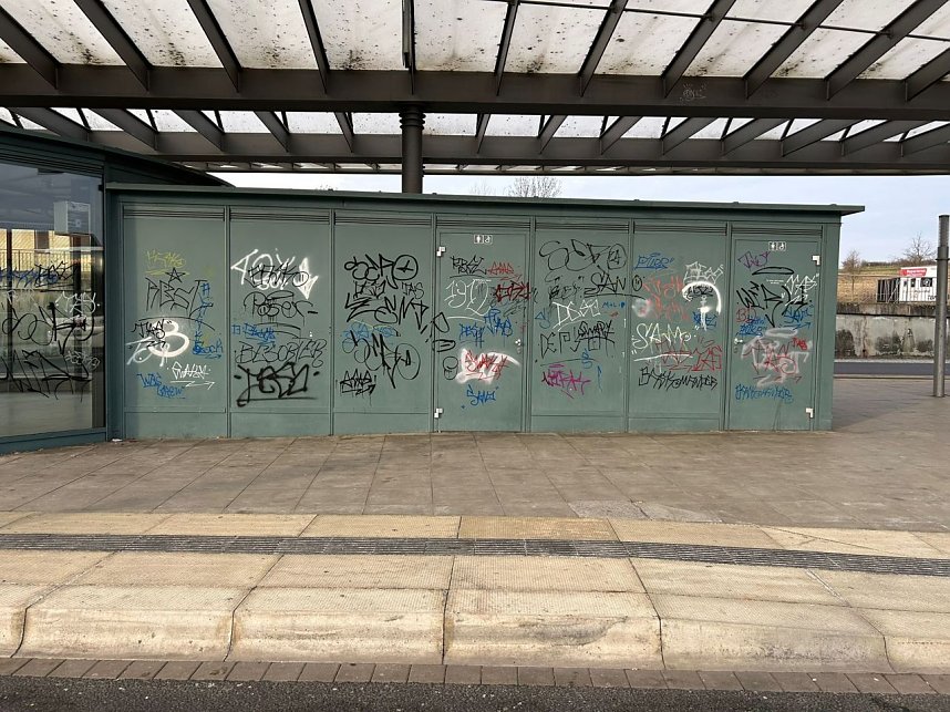 Graffiti-Schmiererei in Worbis